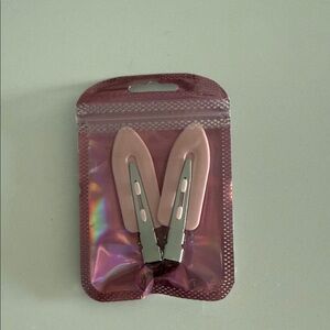 Pastel Pink Metal Hair Clips - Set of 2